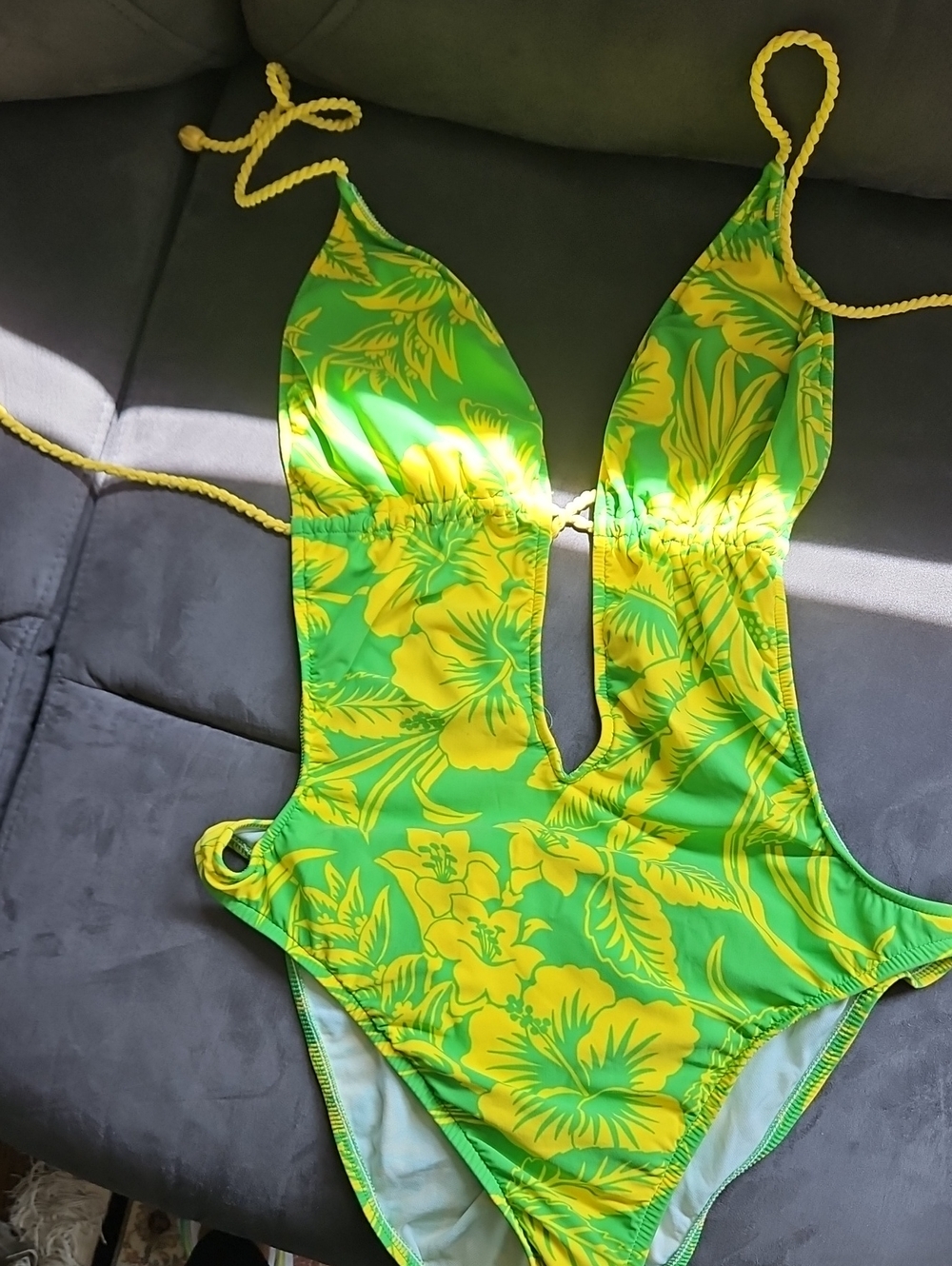RAlPH LAUREN Women Green & Yellow Floral One-Piece Swimsuit - Swimwear